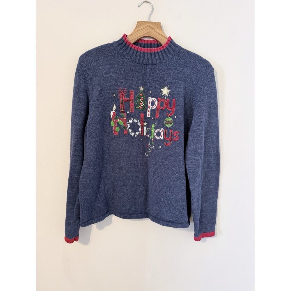 Tiara International Womens Ugly Christmas Sweater Size XL Holiday Beaded Novelty